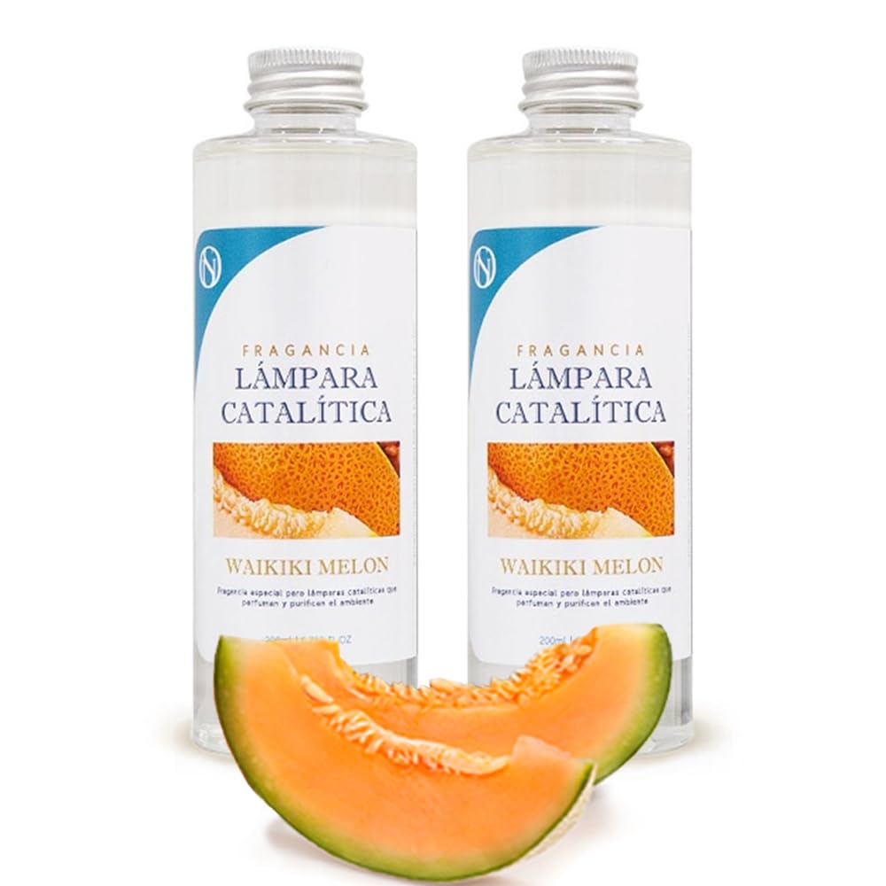 Pack Ahorro 2X Fragancias para Lámpara catalítica 200ml: Aroma Waikiki Melon. Disfruta de tu Aroma Favorito Durante más Tiempo.