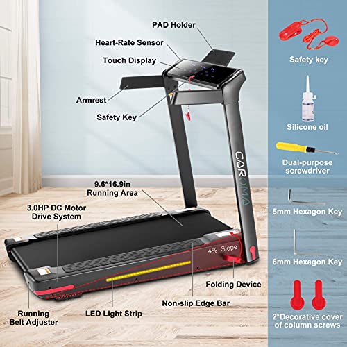 image for Fynllur Folding Treadmill for Home, Cardio Running Machine, 12 Program