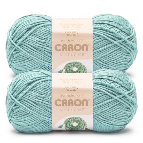 Image of Caron Simply Me, Soft Yarn for Crocheting, Moonstone, 2-Pack | #5 Bulky Yarn, 62% Acrylic 20% Nylon 18% Wool, Soft Yarn for Knitting, Crochet, Hobby Crafts, 197yd, 160g /5.64oz per skein