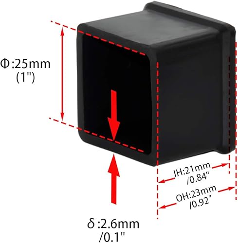 Miniatura 26 de Flyshop 8 tapas para patas de sillas de patio, de PVC, protectores de suelo cuadrados para patas de silla, fundas cuadradas para muebles, 3/4 PVC