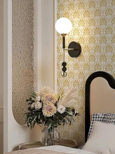 Image of Veki Luxury Floral & Botanical Geometric Wallpaper Mural - Waterproof, Moisture-Proof, Self-Adhesive PVC Wall Sticker for Home & Hotel Decoration (45cm x 300cm) (White Gold Leaf)