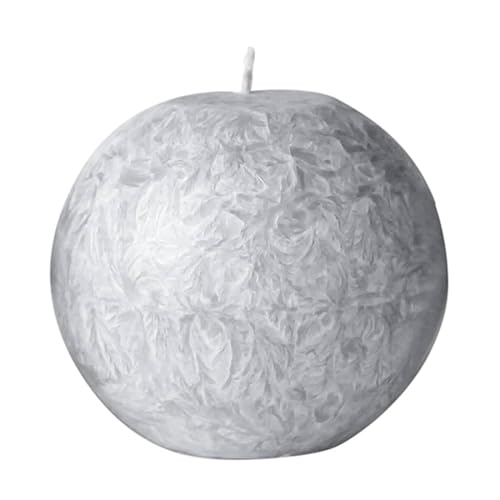 Candela a sfera in stearina, Ø 80 mm, colore: grigio