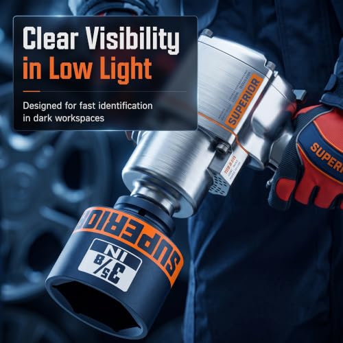 Image of 6 Piece 1 inchDrive Shallow Impact Socket Set, 3-1 /4 inch-4 inchAxle Nut Sockets, SAE, CR-MO, 6 Point, Tools for Removing Mechanical Nuts, Large Automotive Repairs, Agricultural implement
