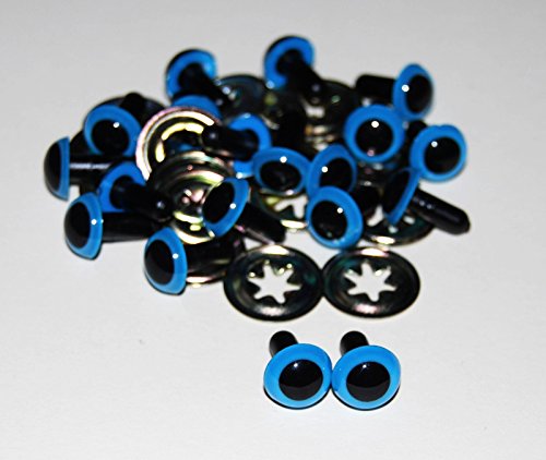 celloexpress 7.5mm Blue Crystal Eyes with Metal Backs - Safety Eyes for Soft Toy Teddy Bear Animal Making (Pack of 10 Pairs) โ image 1