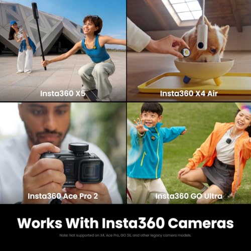 Image of Insta360 Mic Pro Transmitter, Wireless Mini Lavalier Microphone for iPhone /Camera /Android, Video Recording, Bluetooth, Customizable E-Ink Display, 3-Mic Array, 32-bit Float Internal Recording