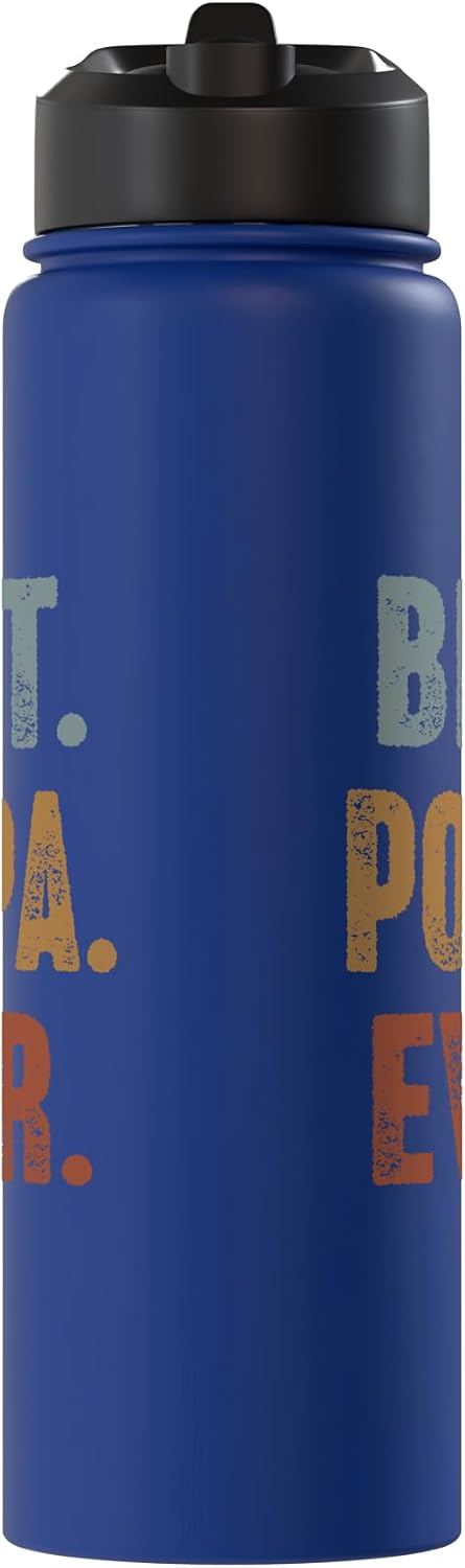 Best Poppa Ever Poppa Grandfather Poppa Grandpa Stainless Steel Insulated Water Bottle