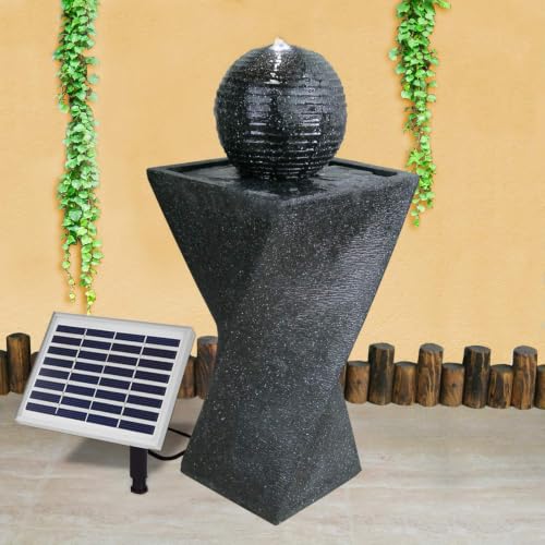 Solar Gartenbrunnen Brunnen Solarbrunnen Zierbrunnen Wasserfall...