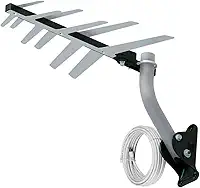 Antena Externa Digital para TV 2 em 1 Completa, Aquario, DTV-1500, Prata, Médio