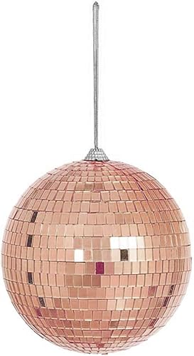 BalsaCircle - Bolas colgantes de cristal de 6 pulgadas de ancho de oro rosa de 2 pulgadas de ancho, bolas de espejo de discoteca, bodas, eventos,