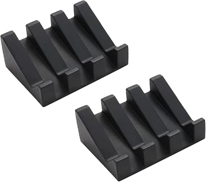 Silicone Soap Dish with Drain for Shower Slanted Waterfall Bar Soap Holder Tray Easy Cleaning Soap Saver Mat for Sink Bathroom Kitchen Accessories, Extend Soap Life Black - 2Pack