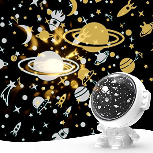 Goline Astronaut Night Light For Kids, Kids Nightlight Space Star Projector 360 Degree Rotation With 4 Color Mode 3 Projections, Christmas Easter Birthday Gifts For Children Baby #TOP18