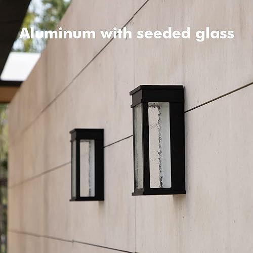 Miniatura 4 de LUTEC Paquete de 2 lámparas de pared LED de 1000 lúmenes de 3000 K con vidrio sembrado, luz de porche Modren del anochecer al amanecer, iluminación