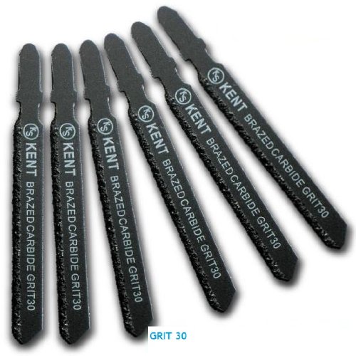 6x 3-1/4" T-Shank Carbide Coated Jig Saw Blades Grit 30