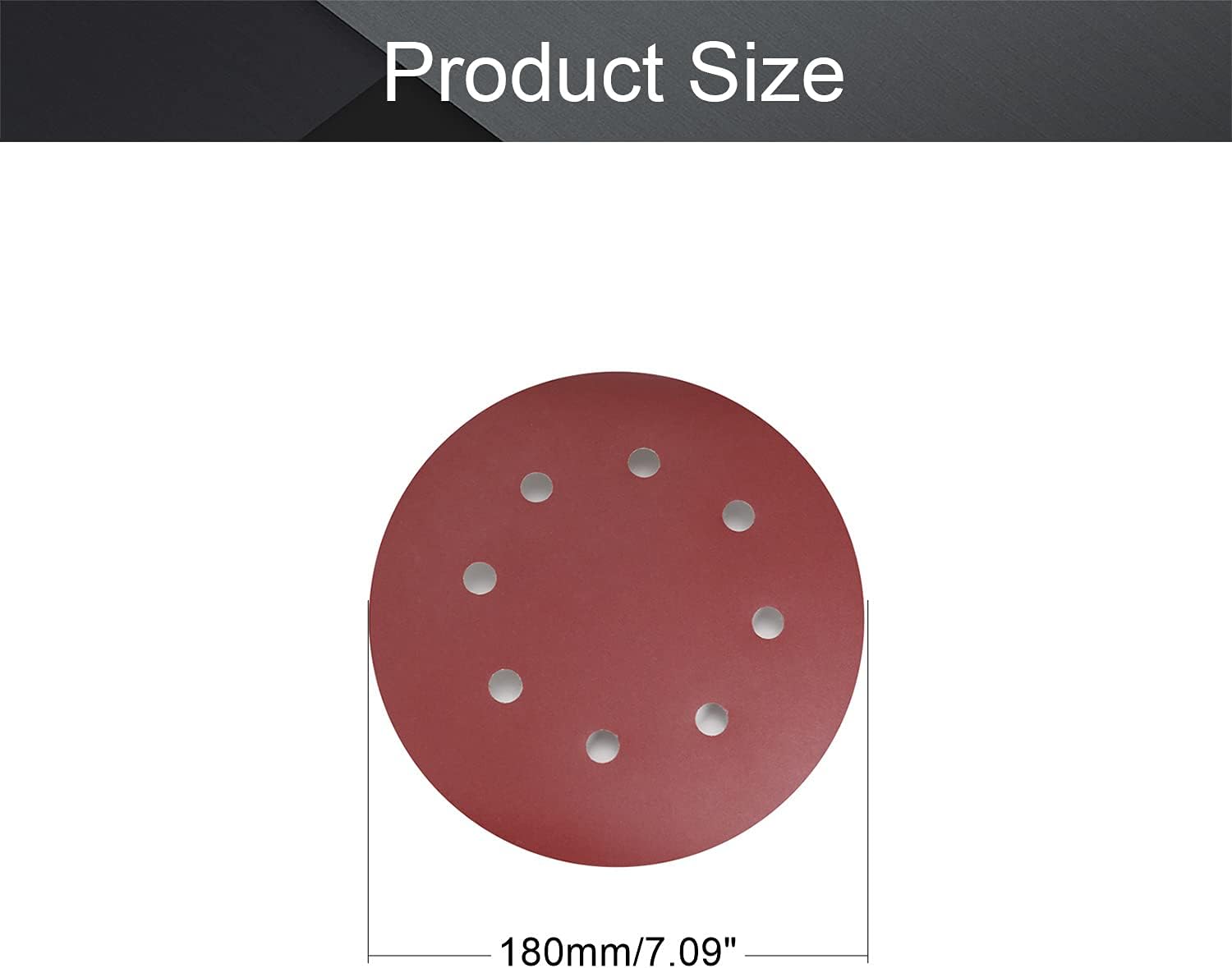 Utoolmart 10pcs 7 Inch 8 Hole Hook and Loop Sanding Disc 800Grit Flocking Sandpaper for Random Orbit Sander