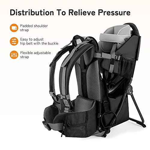 Besrey Hiking Baby Carrier Backpack Toddler Hiking Carrier Child Carrier Bakcpack For Baby With Canopy Black thumb #1