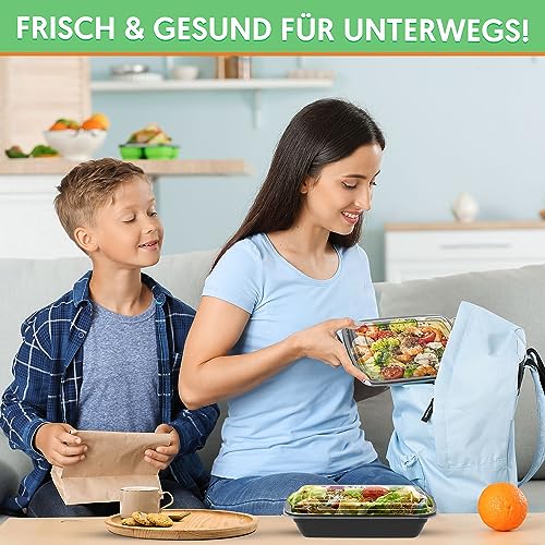 Foto von GUANFU Meal Prep Boxen 1 Fächer - 10er pack mit Deckel Essensbox Mealprepdosen mikrowellengeeignet Food Container plastik Behälter Mealprep mehrweg Bento Box BPA frei spülmaschinenfest