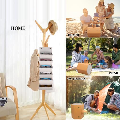 Image of SMARTTOP Sunglass Eyeglass Organizer Collector 5 slot 6 Slot PU Eyeglasses Storage Case Box Multiple Hanging Eyewear Display