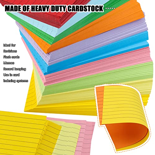 Tecmisse 3 X 5 Index Cards Ruled, 600 Pieces Colorful Index Card, Note Cards, Flash Cards, Study Cards For School Learning, Taking Notes, To Do List, 10 Colors #TOP2