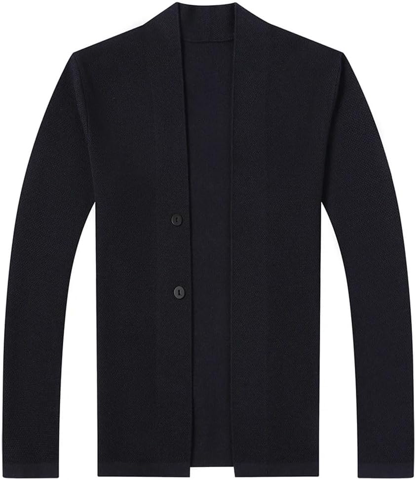 Men's Winter Fashion Knit Cardigan Sweater Long Sleeve V-Neck Slim Fit Korean Casual Jacket