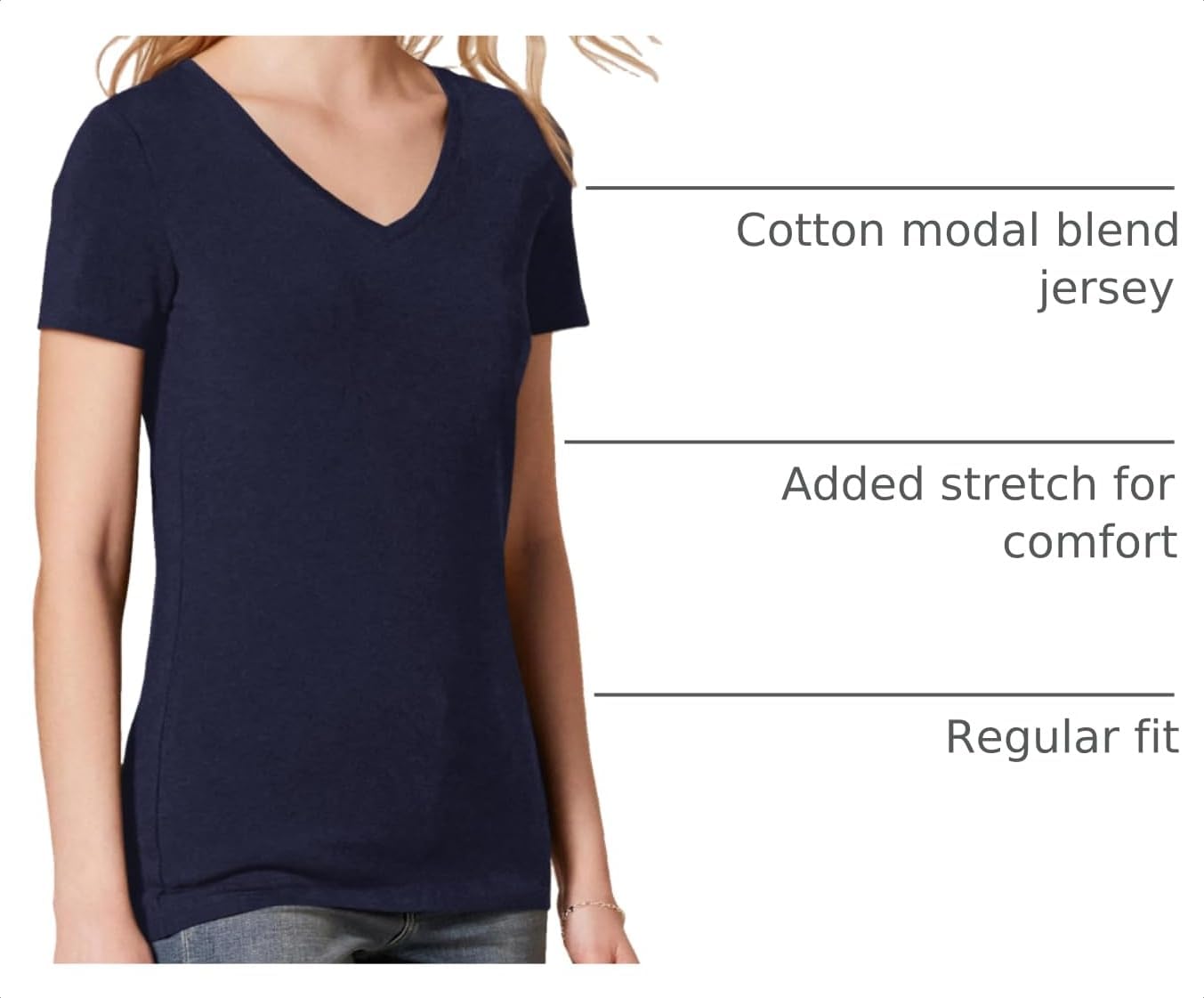 Amazon Essentials Women's Regular-Fit Short-Sleeve V-Neck T-Shirt image 4