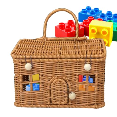 Rattankorb, kreativer Organizer, rustikale Dekoration,...