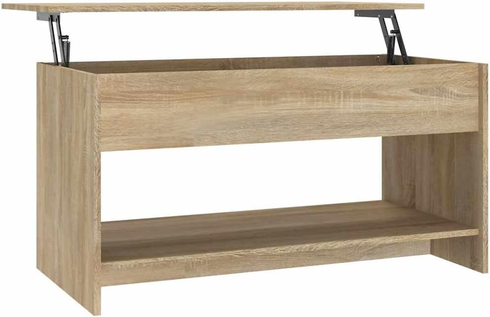 vidaXL Sleek Coffee Table, Stylish Design, Long Rectangle, Handy Storage, Sturdy Engineered Wood, Perfect for Indoors