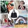 FenFang Sac Pliable Grande Capacité - Provisions Cabas Réutilisable, Shopping Pochette Tissu, Grocery Bandoulière Ecologique pour Extérieur Voyage, 56 X 67 cm (Noir Uni) #5