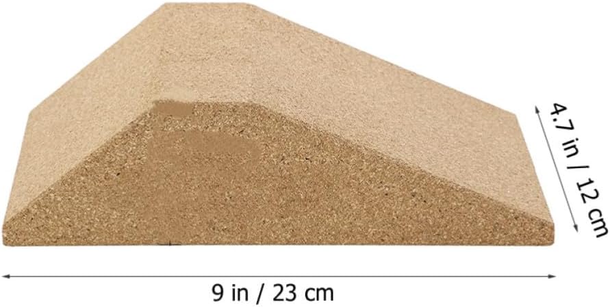 Uonlytech Cork Yoga Block Anti-skid Lightweight Inclined Ramp for Calf Stretching and Fitness Exercise Suitable for Squats and Heel Lifts