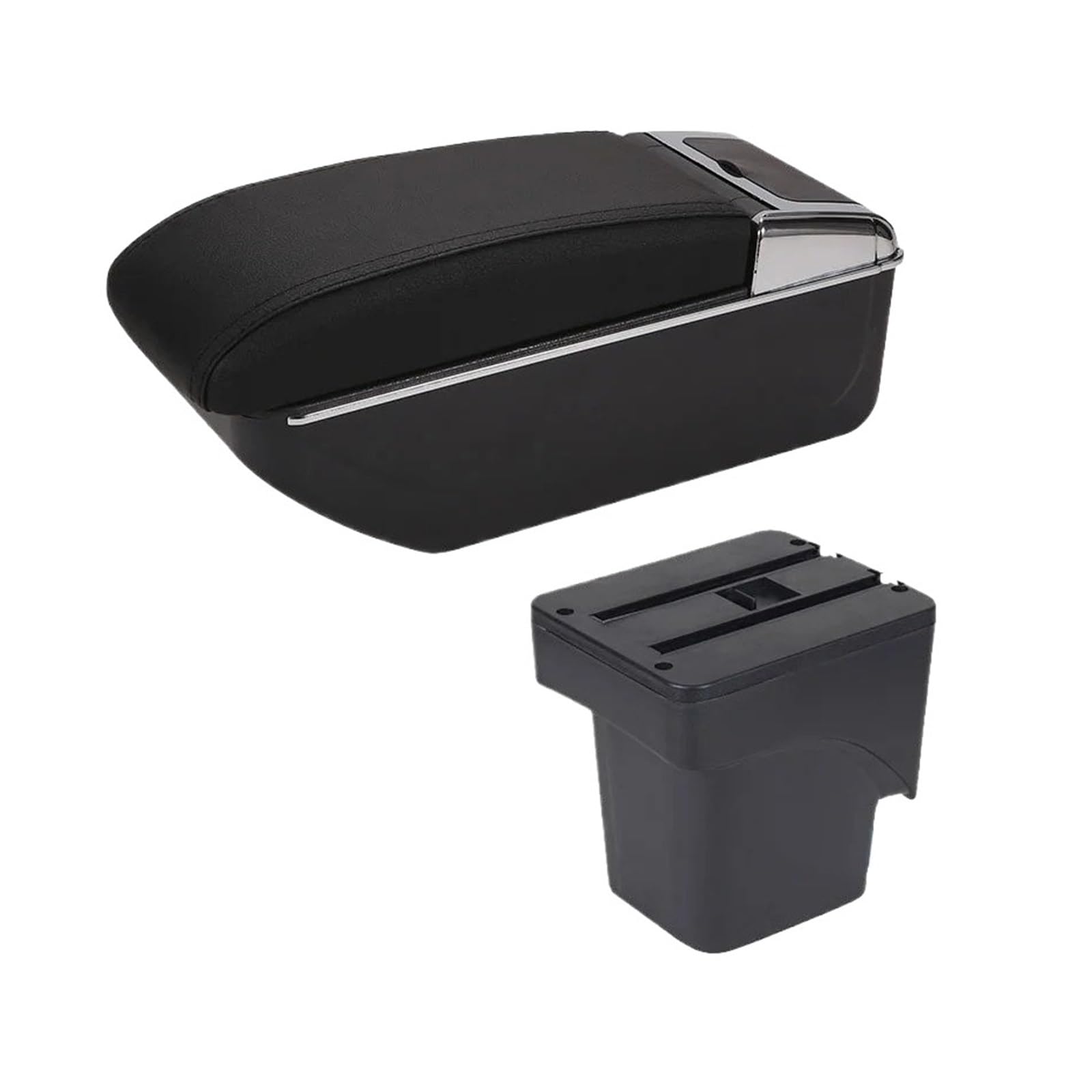Umdjju D2 Black Black Nousb For Focus For Mk2 Armrest Box Car Accessories Interior Details Retrofit Parts Storage Car Centre Console Armrest Box(D2 Black Black Nousb)