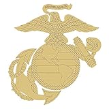 U.S Marine Corps Symbol Cutout Unfinished Wood Military Emblem Veteran Memorabilia MDF Shape Canvas Style 1 (6')