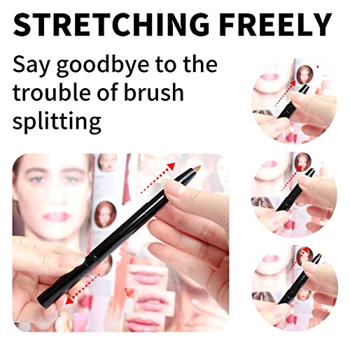 Lip Brush For Lipstick Lip Liner Brushes Double-Ended Lip Brush Applicators Flat Lipstick Gloss Creams Portable With Cap For Women Girls As Christmas Gift And Halloween Makeup Tools (Gold) #TOP2