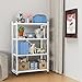 Lifetime Home 4-Tier Foldable Storage Shelf with Wheels - Metal Rack Collapsible Shelving Unit Display, Rolling Cart for Books Kitchen Storage Shelves, Pantry & Closet Organizer, Office Room Decor
