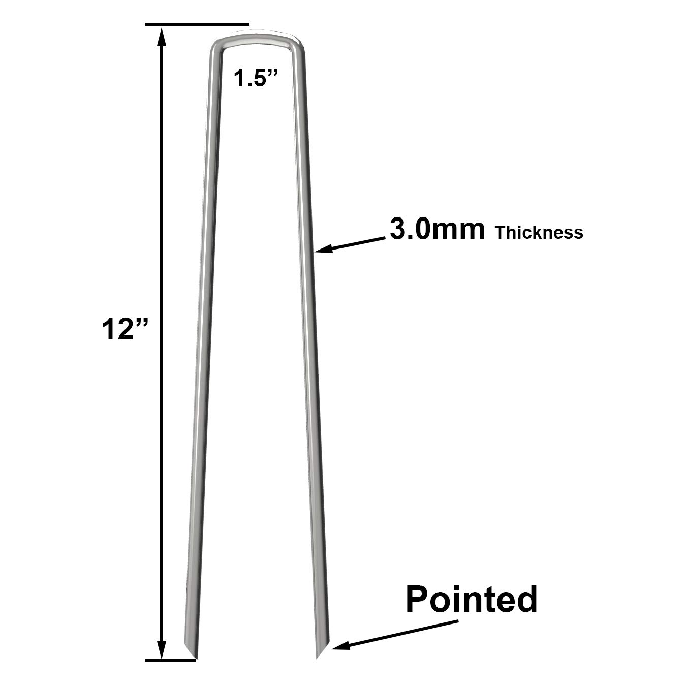 200 Anclajes para Suelo, Grapas para Jardinería de 12 Pulgadas, Estacas de Acero Galvanizado, Grapas de Tela de Paisaje para Suelo GardenStaple12-W200