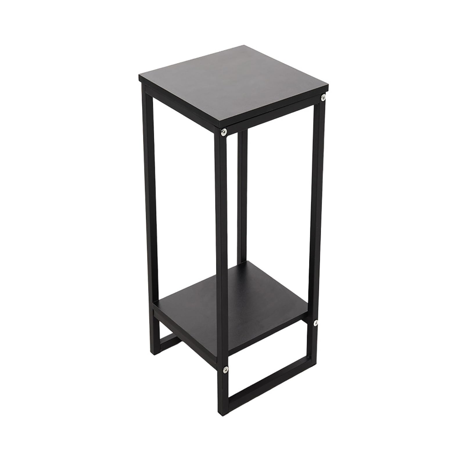INMOZATA 90 Hight 2‑Tier Side Table, Black Metal Plant Stand Outdoor Indoor