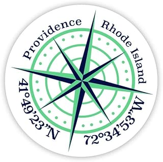 Providence Rhode Island 2-Inch Vinyl Decal Sticker Latitude Longitude Compass Design