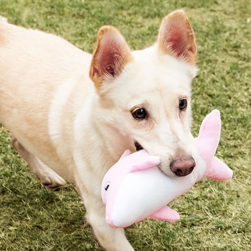 Germanhart Brinquedo Pelúcia Golfinho Rosa para Cães