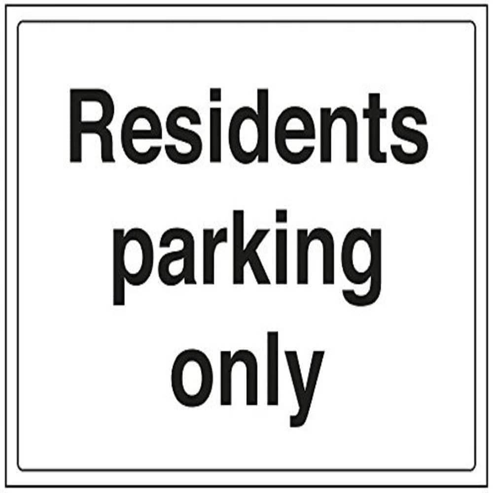 V Safety Residents Parking Only Parking Sign - 400mm x 300mm - 1mm Rigid Plastic