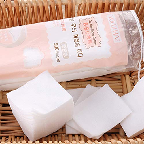 YUiiiil 500 peças/saco facial fino não tecido algodão para maquiagem, lenços removedor de esmalte