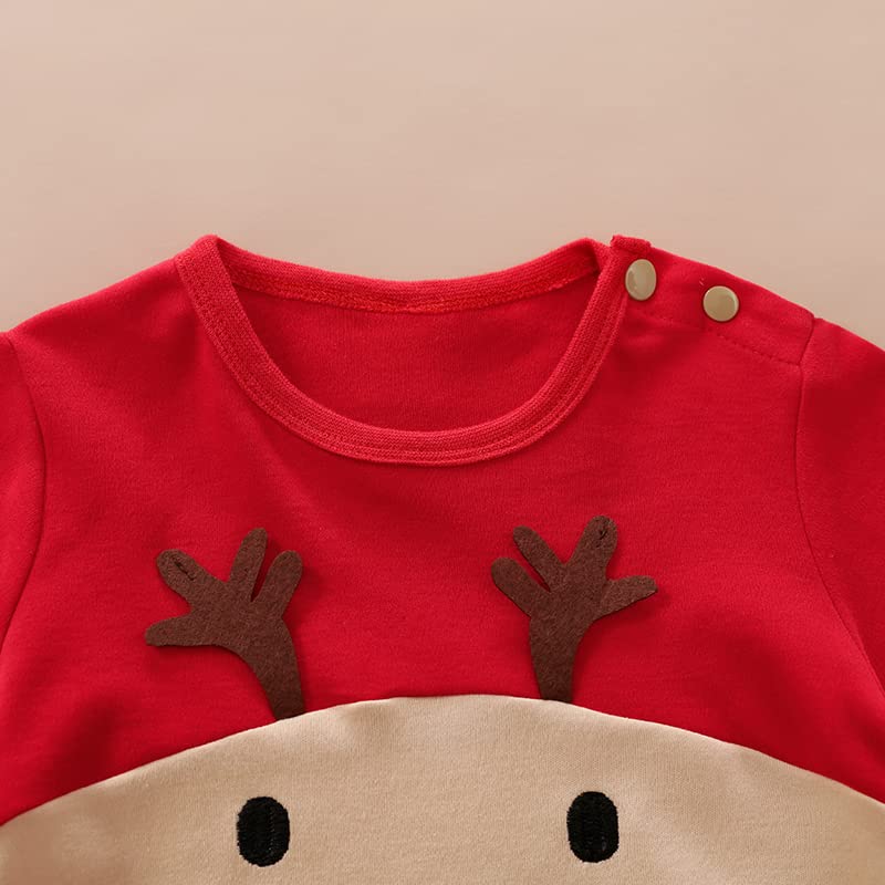 Hifot Pagliaccetto Neonato per Natale, Bambino Ragazze Ragazzi My First Christmas Costume Babbo Natale Bambino 0-18 Mesi Regalo Natale