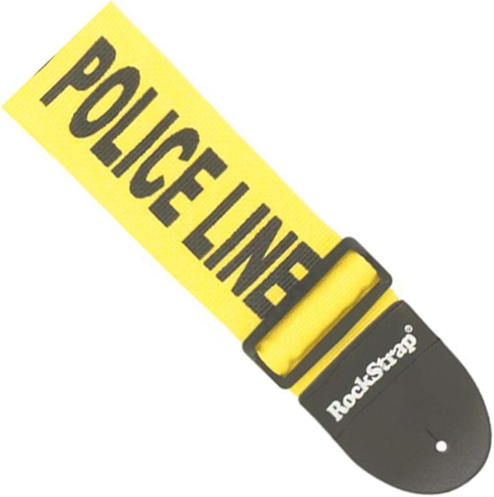 RockStrap RST NY1CP Nylon Bass Strap yellow, printed motif "Police Line"