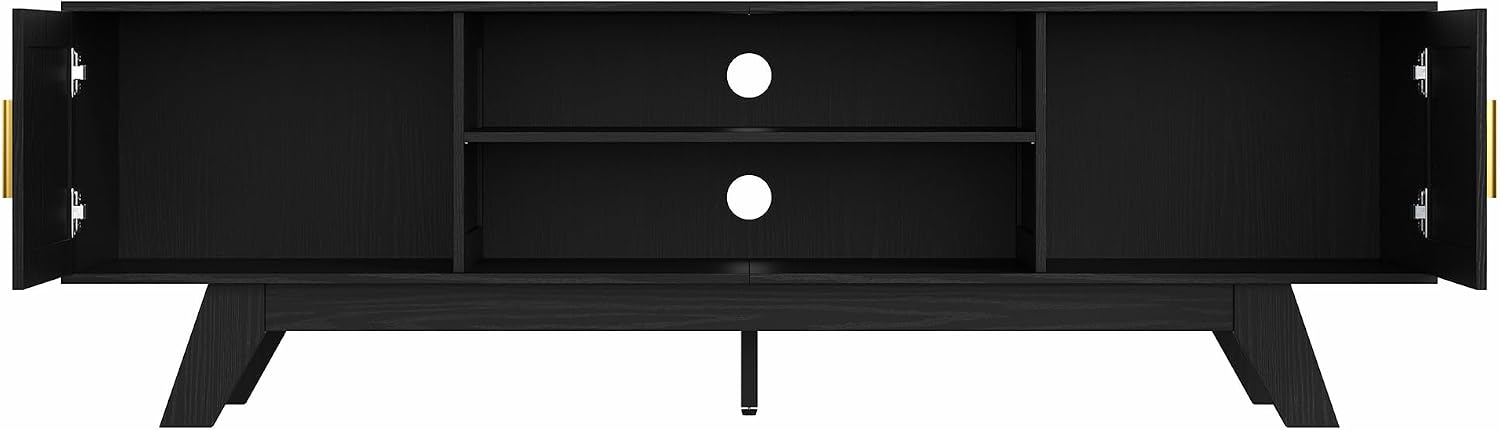 ChooChoo 59.5" Fluted TV Stands for 65 Inch TV, Mid Century Modern Entertainment Center with Storage and Adjustable Shelf, Long TV Console Media Table for Living Room, Bedroom, Black 10 51aaebtrM2L. AC SL1500