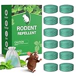 UHOUSEST Peppermint Oil Rat Repellent Balls 12 Pack, Natural Rodent Deterrent Pellets for Indoor Outdoor, Mouse Repellent for Home Garage Attic Caravan Garden, Dark Green