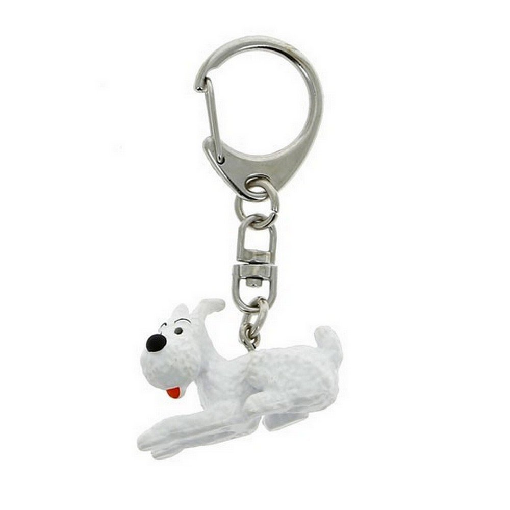 Moulinsart Weiß Keyring Chain Figurine Tintin Snowy Lying Down 3Cm 42436 (2016)