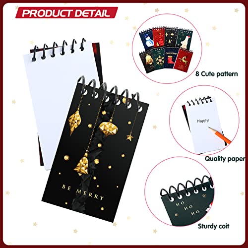 Mini carnet de notes de Noël à spirales lot de 48 petits calepins lignés 7x10 cm - 3