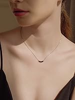 Vista 3 de Dainty Cute Black spinel Choker Necklace for women 925 Sterling Silver Handmade Necklace Jewelry Gift for Women Teen Girls