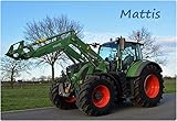  glänzende Unterlage - TRAKTOR Trecker - personalisiert mit Name - ca. 40 cm x 29 cm - Tischunterlage / Mal & Knet & Ess & Schreibunterlage Platzset u.vm. - abwaschbar, abwischbar