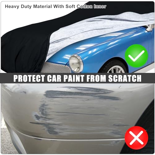 Image of Waterproof Car Cover Compatible with 1960-1979 MG Midget Convertible /Roadster Accessories, All Weather Classic Car Covers with Inner Cotton&Zipper Door for Snow Rain Protection