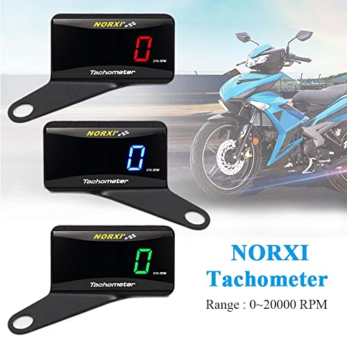 Universal Digital Tachometer Rpm Meter Motorcycle Tachometer Car Gauge Waterproof Electronic Tachometer (Red With Left Bracket) #TOP1