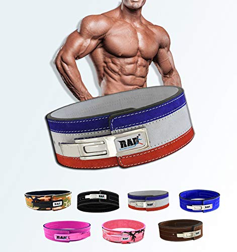 RAD Weight Lifting Belts Powerlifting and Weightlifting Belt with Lever Buckle, 10mm (Flag, Large)