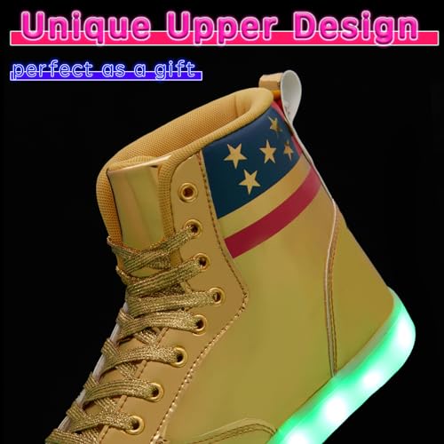 Light Up Shoes Women Men, USB Charging LED Glitter Chain Sneakers High Top Couple Dancing Shoes Halloween Glowing Flashing Luminous Trainers4